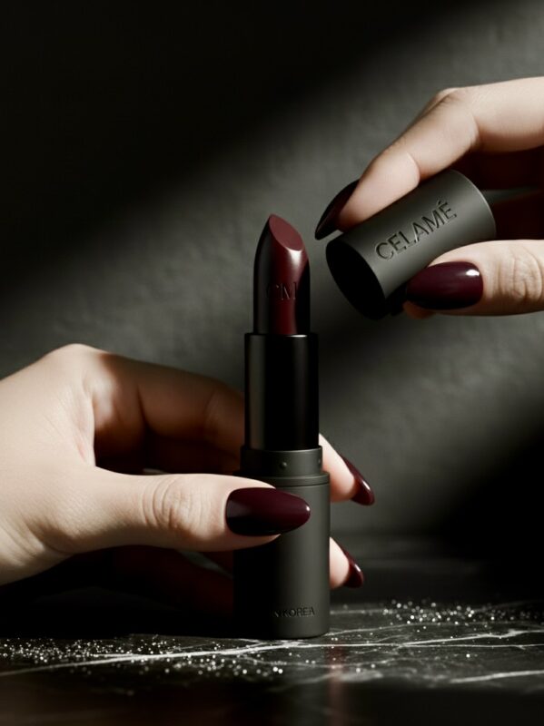 CELAMÉ Satin Matte Lipstick – Wine Burgundy